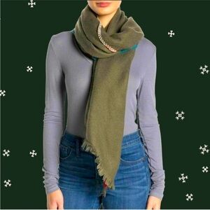 Free People Green Fringe Scarf